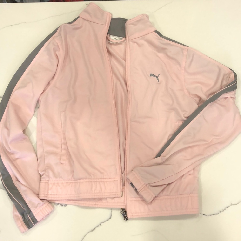 Pink and grey vintage puma sweater